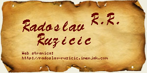 Radoslav Ružičić vizit kartica